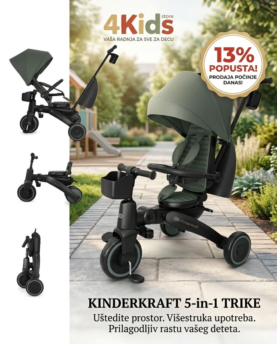 Kinderkraft tricikl za decu Jazz 3 Green, 9m+